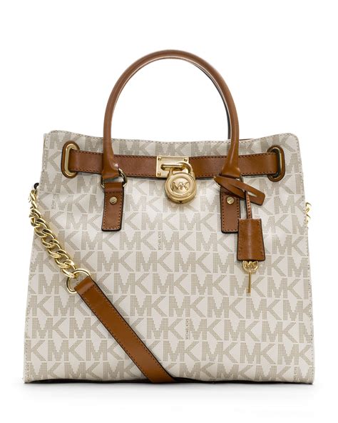 michael kors hamilton signature large tote brown|michael kors nouveau hamilton large.